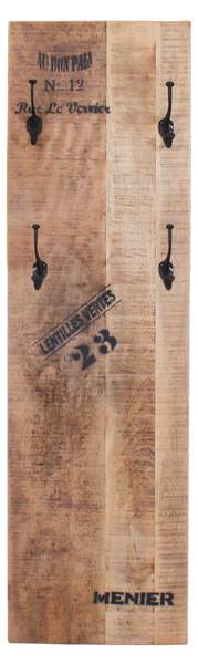 RUSTIC Garderobenpaneel Braun - Mango - 35 x 110 x 8 cm