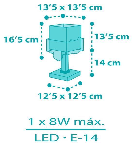 Kinder-Tischlampe Chamäleon Tiere Kunststoff - 15 x 30 x 15 cm
