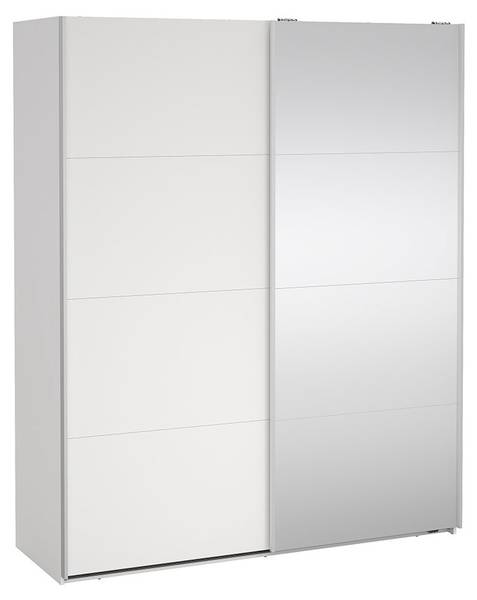 Kledingkast Bergamo wit - plaatmateriaal op houtbasis - textiel - 179 x 221 x 67 cm