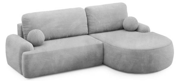 Ecksofa CLEO II mit Schlaffunktion Grau - Polyester - 264 x 89 x 172 cm