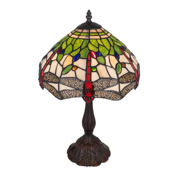 Tiffany Tischlampe Libelle 7032 Grün - Glas - 30 x 47 x 30 cm