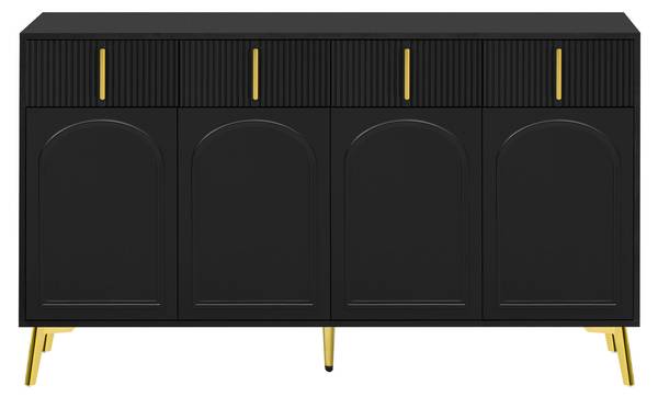 Sideboard Chaddans Schwarz - Holzwerkstoff - 38 x 82 x 140 cm