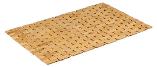 Tapis de bain en bambou Marron - Bambou - Matière plastique - 60 x 1 x 40 cm