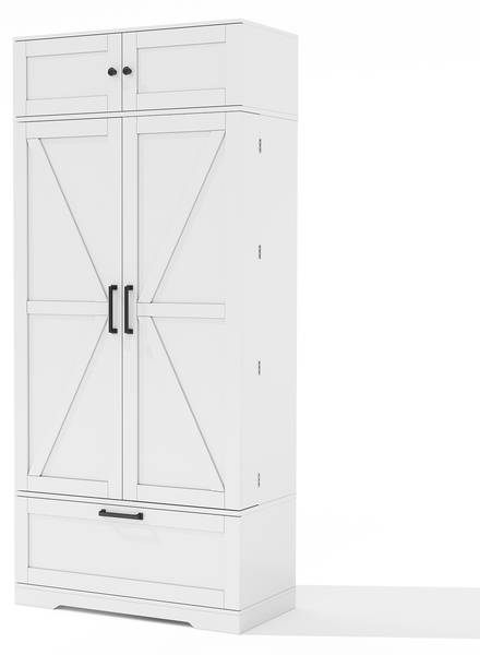 Buffetschrank WoodyLucy Ⅶ Weiß - Holzwerkstoff - 80 x 180 x 40 cm