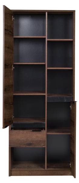 Mehrzweckschrank Denver Schwarz - Braun - Holzwerkstoff - 80 x 200 x 40 cm