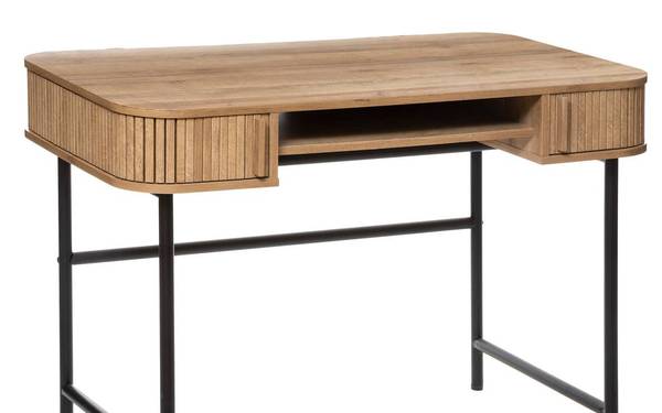 Bureau 2 portes COLVA Marron - Bois manufacturé - 60 x 76 x 105 cm