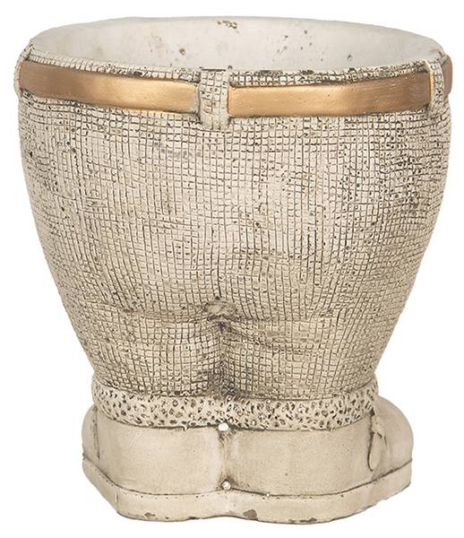 Bloempot Broek Annalasi grijs - steen - 15 x 17 x 15 cm