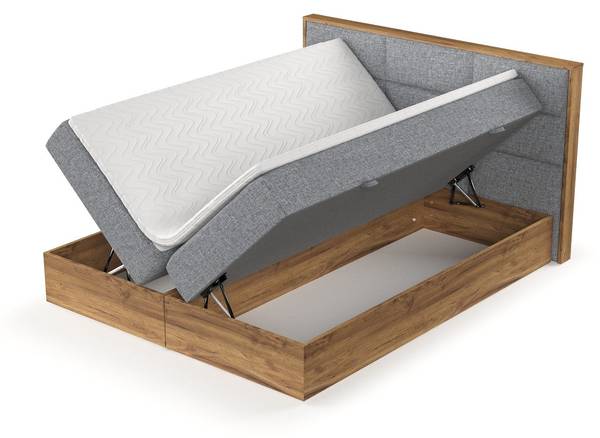 Boxspringbett Ikigai mit Topper Grau - Liegefläche Breite: 160 cm