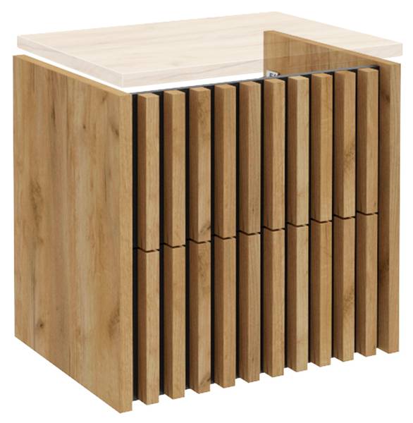 Waschtisch LUCCA-107-52 Braun - Holzwerkstoff - 60 x 67 x 46 cm