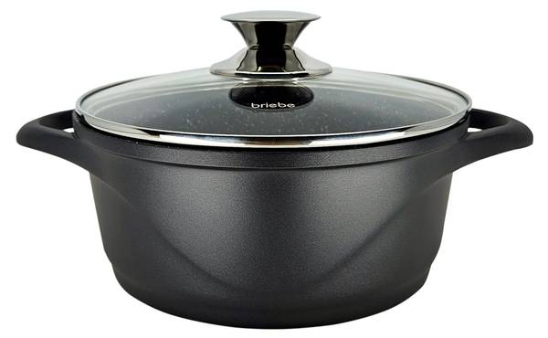 Kochtopf Set  BRI-MGK18 (6-teilig) Schwarz - Aluminium - Kristallglas