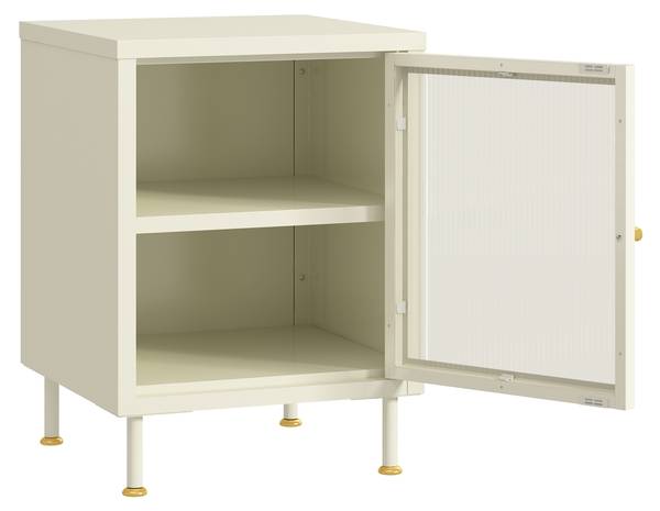 Beistellschrank Lindau Weiß - Stahl - 40 x 56 x 40 cm