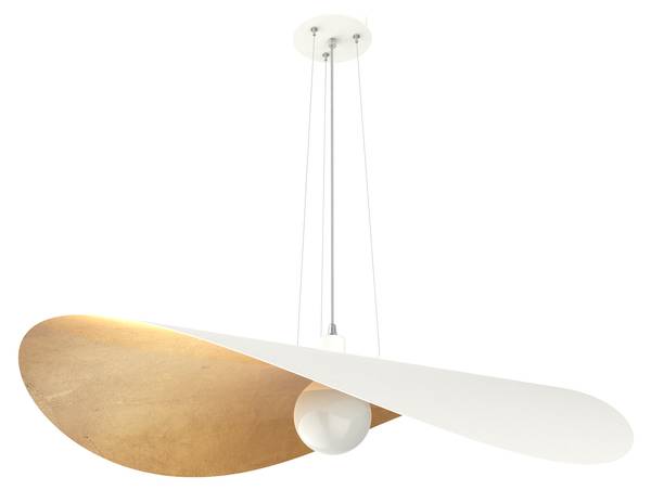 Suspension Piuma Doré - Blanc - Métal - 90 x 120 x 90 cm