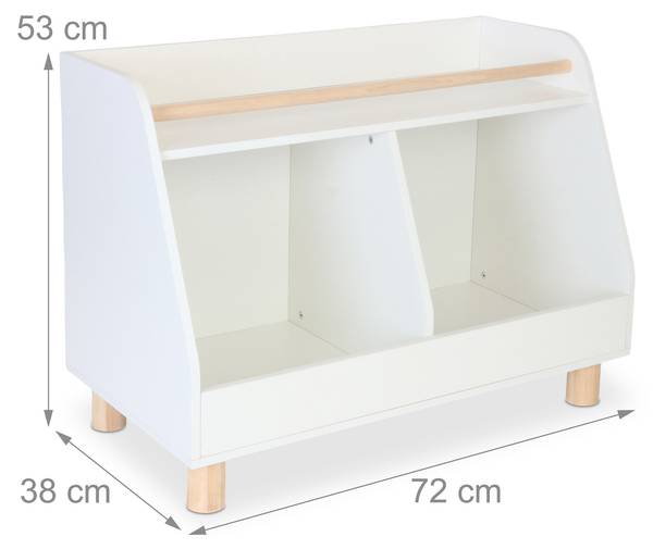 Kinderregal niedrig für Spielzeug Braun - Weiß - Holzwerkstoff - 72 x 52 x 38 cm