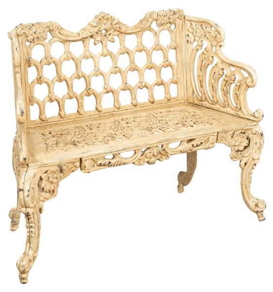 Banc de jardin OPERA Blanc - Fonte - 48 x 89 x 112 cm