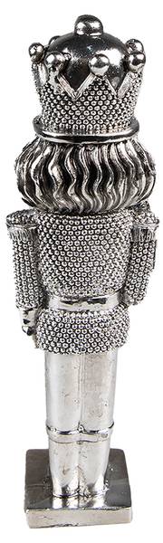 Kerstdecoratie Notenkraker Xmas&Boston zilver - kunststof - 4 x 19 x 5 cm