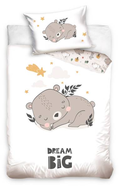 Babybettwäsche Schlummerbär 2tlg. Weiß - Textil - 100 x 135 x 1 cm