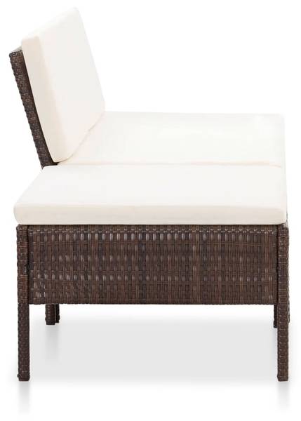 Tuin Loungeset 3001269 set van 3 bruin - polyester - staal - 69 x 67 x 57 cm