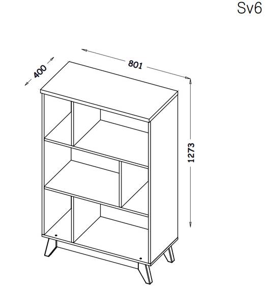 Buecherregal SEVEN Braun - Holzwerkstoff - 80 x 128 x 40 cm