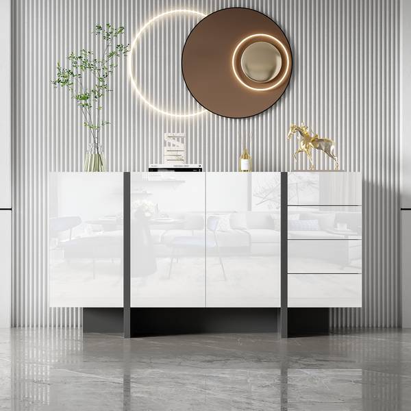 Sideboard O110127 Weiß - Holzwerkstoff - 150 x 81 x 40 cm