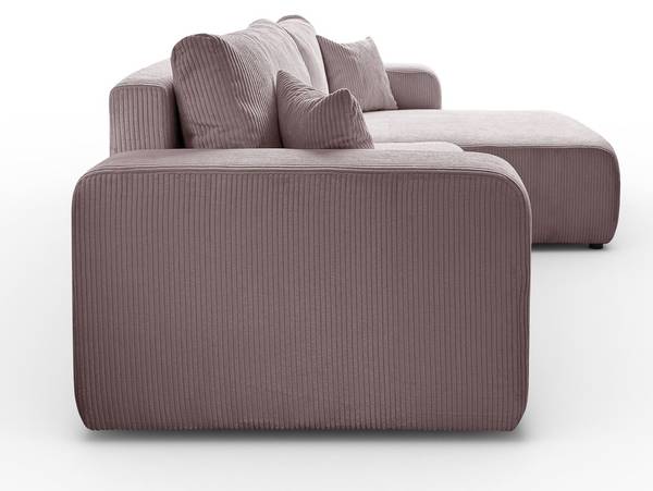 Ecksofa PRESTIGE XL mit Schlaffunktion Pink - Polyester - 277 x 83 x 143 cm
