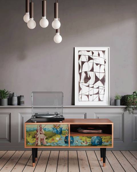 TV-Lowboard T3 Walnuss Grün - Holzwerkstoff - 115 x 59 x 48 cm