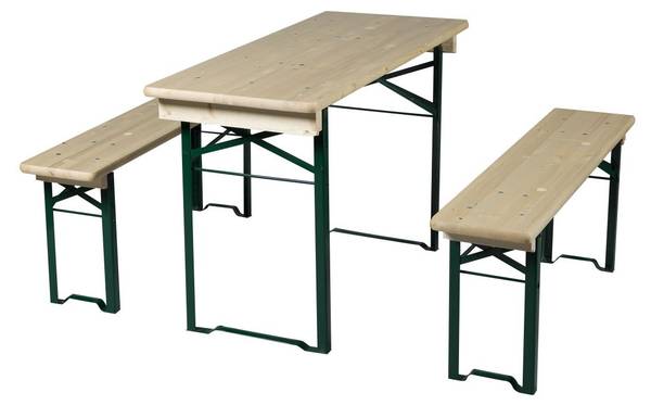 Bierzeltgarnitur MINI Braun - Holz teilmassiv - 120 x 140 x 220 cm