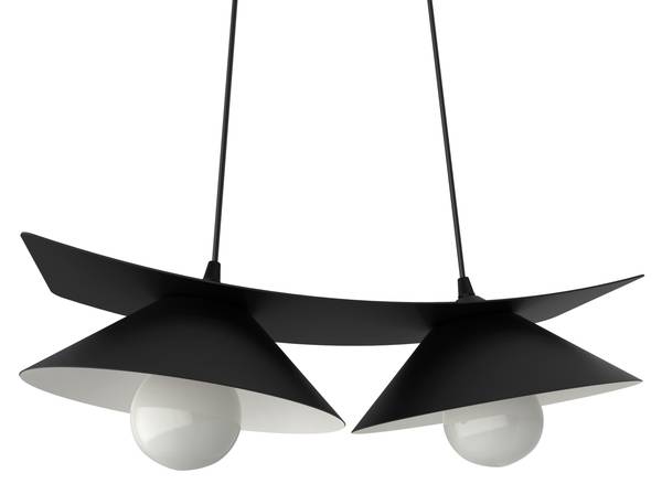 Pendelleuchte Miller Schwarz - Weiß - Metall - 50 x 16 x 50 cm