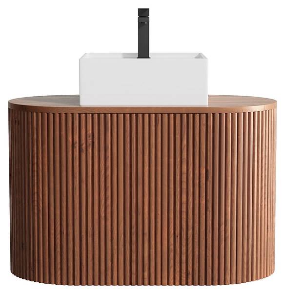 Einzelwaschtisch TOWARI Braun - Holz teilmassiv - 90 x 56 x 50 cm