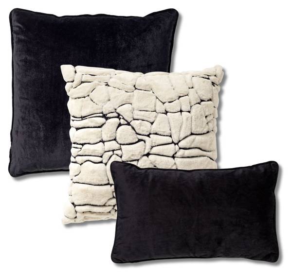 RABAT – Dekokissen 4 Stück Beige - Schwarz - Polyester - 50 x 10 x 30 cm