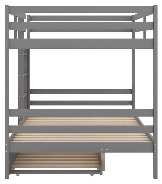 Etagenbett-O28114 Grau - Massivholz - 150 x 150 x 205 cm