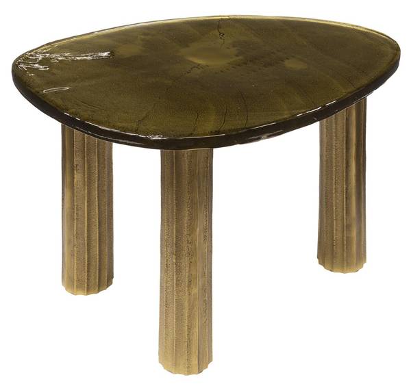 Couchtisch ECLIPSE Gold - Glas - 62 x 40 x 45 cm