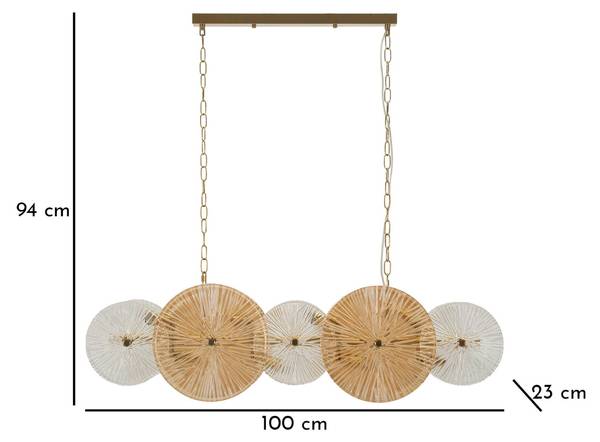 Kroonluchter Osaka goud - metaal - 100 x 28 x 23 cm