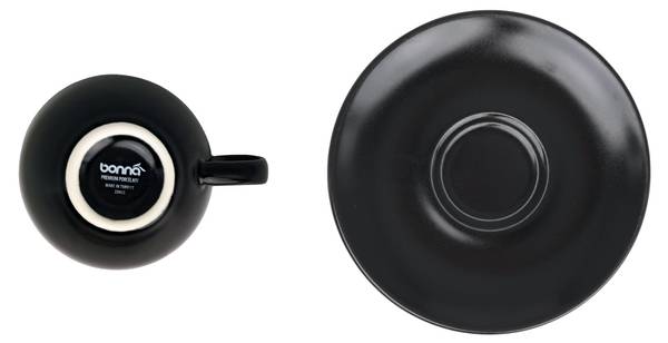 Cup & Saucer Notte 2 él. Noir - Porcelaine - 7 x 2 x 7 cm