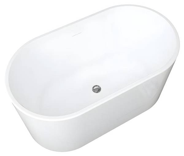 Baignoire îlot APOGON Blanc - Fibres naturelles - 71 x 58 x 130 cm