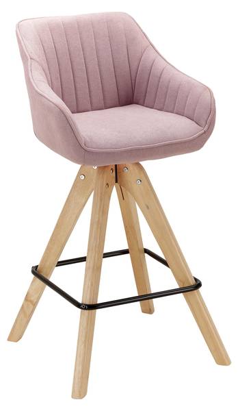 Barhocker LEONIE Pink - Metall - Massivholz - Textil - 55 x 106 x 56 cm