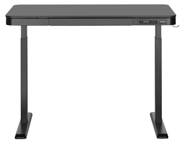 Schreibtisch LUMS08-22D-SWBLACK_A Schwarz - Holz teilmassiv - 118 x 120 x 60 cm