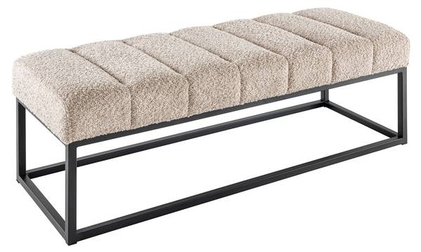 Sitzbank PETIT BEAUTÉ Beige - Grau - Polyester - 108 x 40 x 40 cm