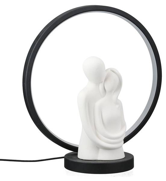 LED Tischleuchte Casal Schwarz - Weiß - Keramik - Metall - 30 x 32 x 14 cm