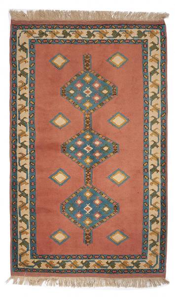 Tapis d'orient KARS Orange - Fourrure véritable - 138 x 2 x 212 cm