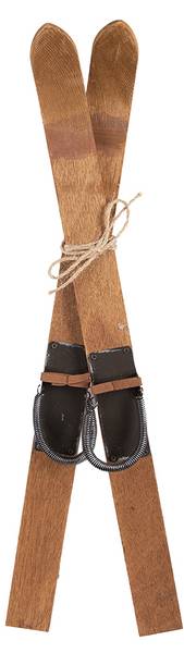 Dekorative Vintage-Ski Deco&James Braun - Holzwerkstoff - 3 x 60 x 5 cm