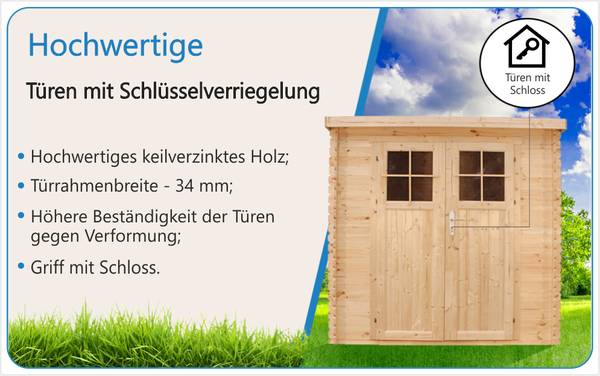 Gartenhaus mit Boden M310F+M310G Beige - Fichte - 235 x 206 x 130 cm