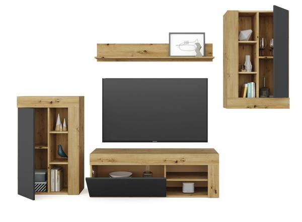 Wohnzimmermöbel Atex Braun - Holzwerkstoff - 260 x 102 x 41 cm
