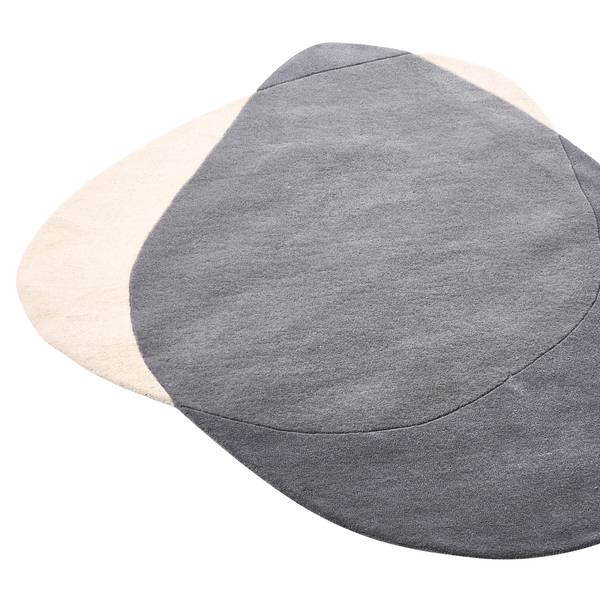Teppich MYSURU Beige - Grau - Echtfell - 160 x 160 cm