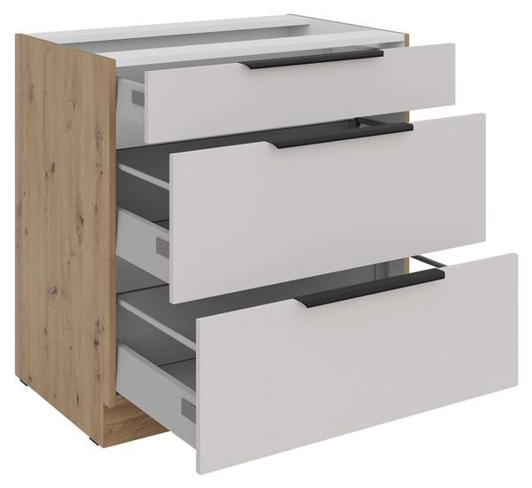 Unterschrank Solea 80D3SBB Braun - Holzwerkstoff - 80 x 82 x 52 cm