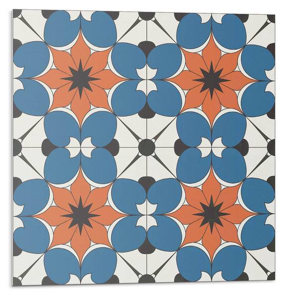 Fliesen Blumen Hintergrund 4er Set 50 x 50 cm