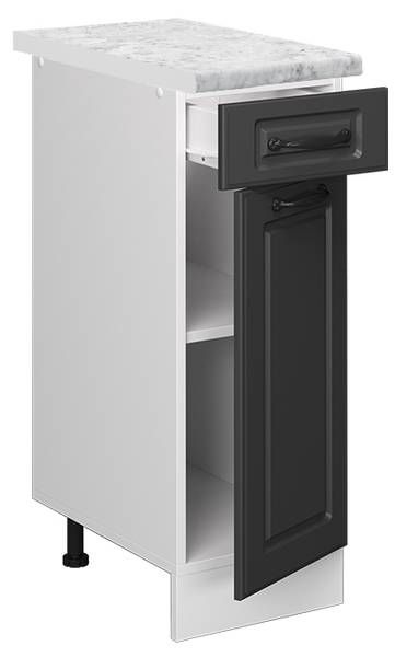 Schubladenschrank R-Line 45596 Anthrazit - Eiche Landhaus Dekor - Weiß - Breite: 30 cm
