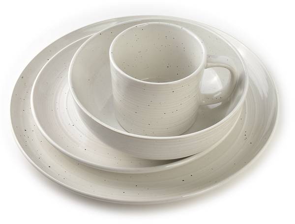 Schale BASIC NATURE Weiß - Keramik - 17 x 6 x 17 cm