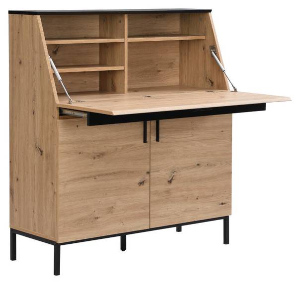 Sekretär MALEDA Beige - Holz teilmassiv - 100 x 115 x 40 cm