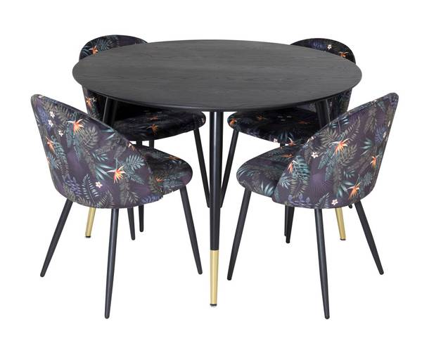 Essgruppe Dipp 1 (5-teilig) Hochglanz Schwarz - Multicolor