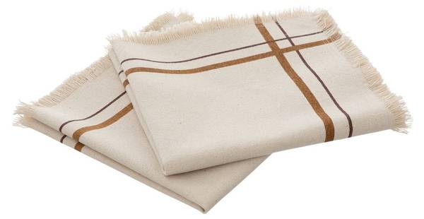 Servietten RAY 2er-Set Beige - Naturfaser - 40 x 1 x 40 cm